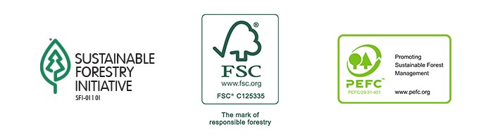 FSC, PEFC, SFI Logos