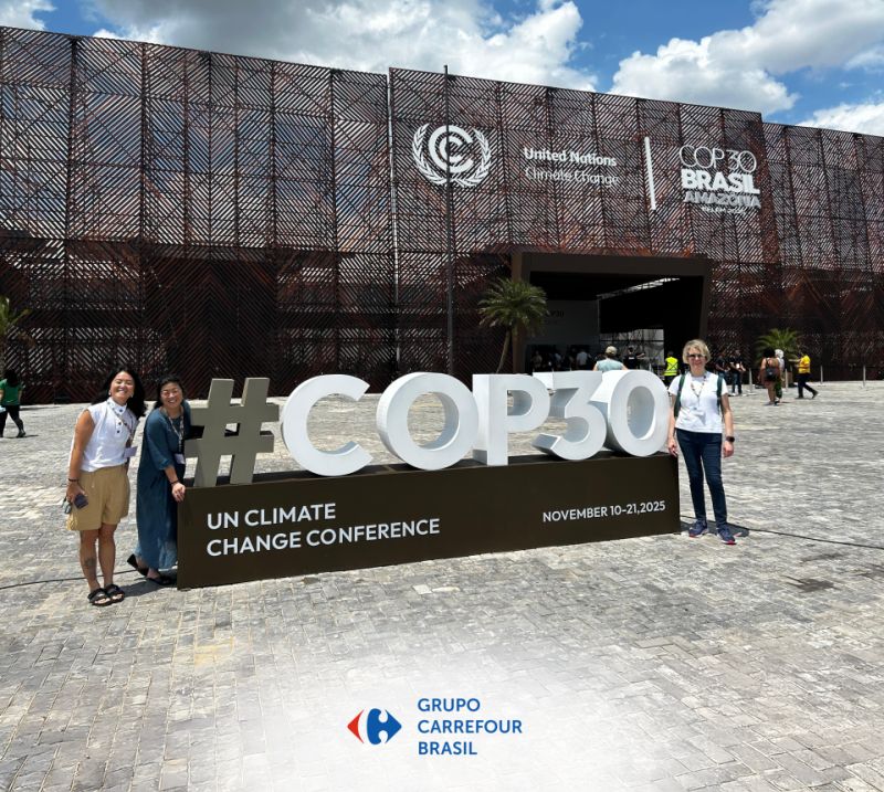The Carrefour team, including Agathe Grossmith (Global Sustainability Director) and Susy Yoshimura (Senior Sustainability Director), participated in strategic panels at the Blue Zone and side events such as the World Climate Summit.